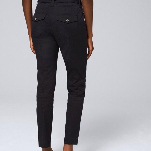 White House Black Market High Rise Utility Slim Ankle Black Pants - Picture 2 of 4